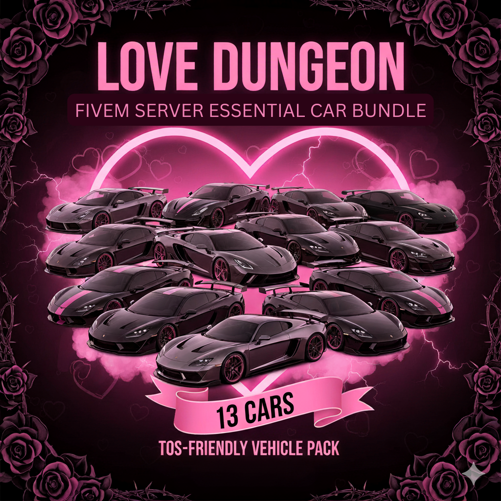 FiveM Server Essential Car Bundle (13 Cars) | TOS Car Friendly Bundle