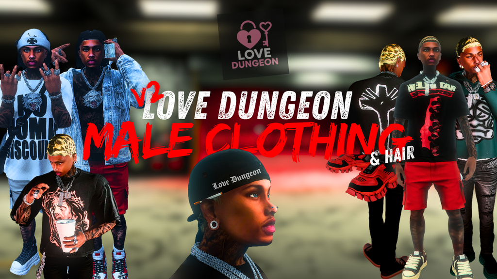 V2 TOS FRIENDLY Love Dungeon V2 Male Clothing & Hair Pack | FIVE M READY | HUGE PACK 950+ Pieces