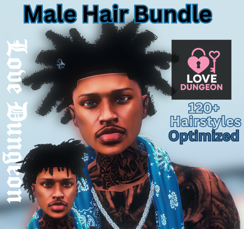 Love Style Rp Male Hair Bundle | 120+ Styles | FiveM GTA RP – Love Dungeon