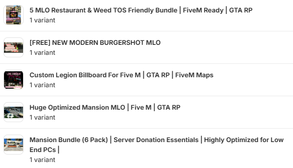 FiveM Server Essential MLO & Map Bundle (16 MLOs/Maps) | TOS-Friendly Unbranded MLO Pack