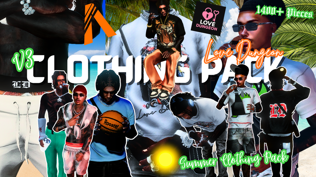 V3 Male Love Dungeon Hair & Clothing Pack | 1400+ Clothing, Hair, Shoes & Accessories
