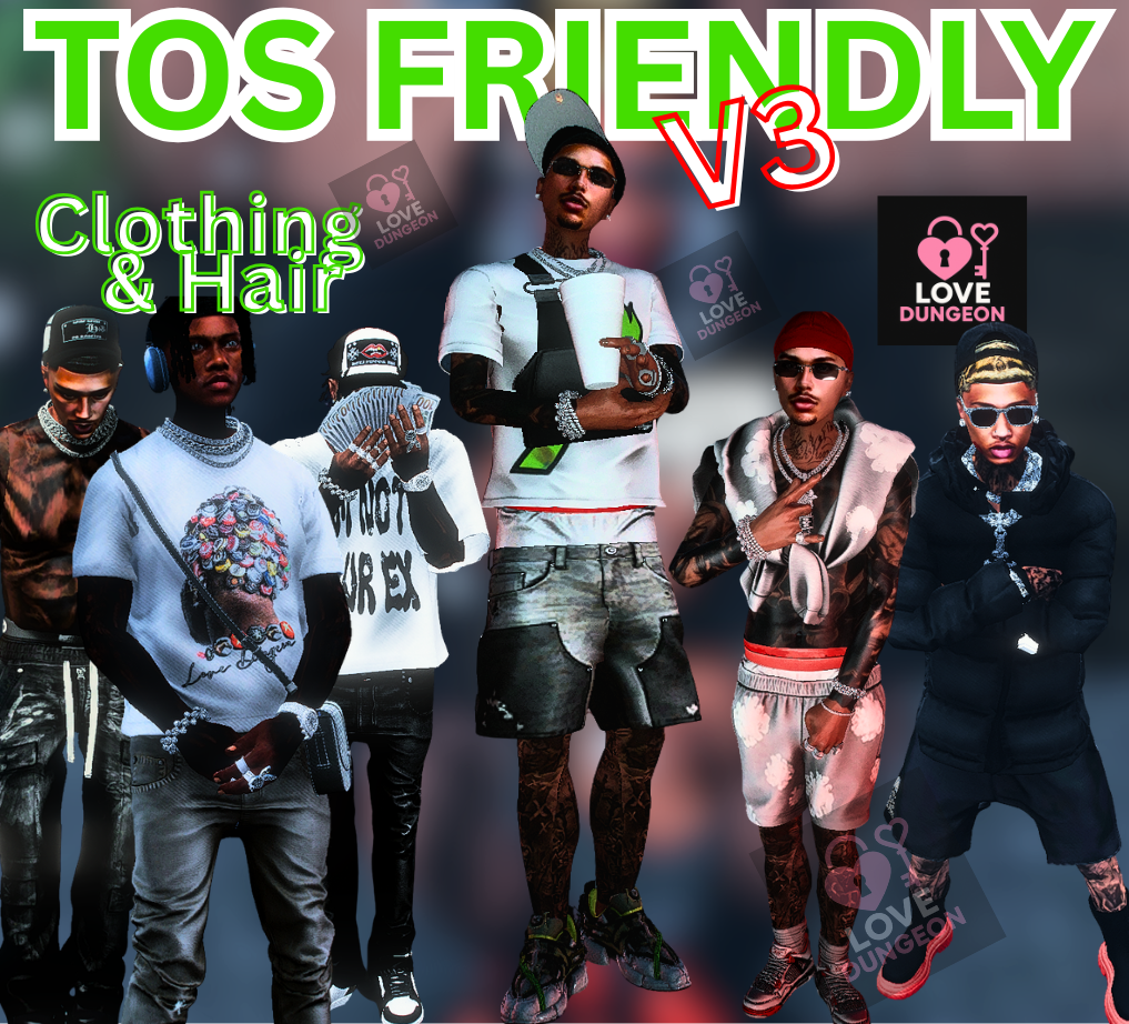 V3 Male Love Dungeon Hair & Clothing Pack | 1400+ Clothing, Hair, Shoes & Accessories
